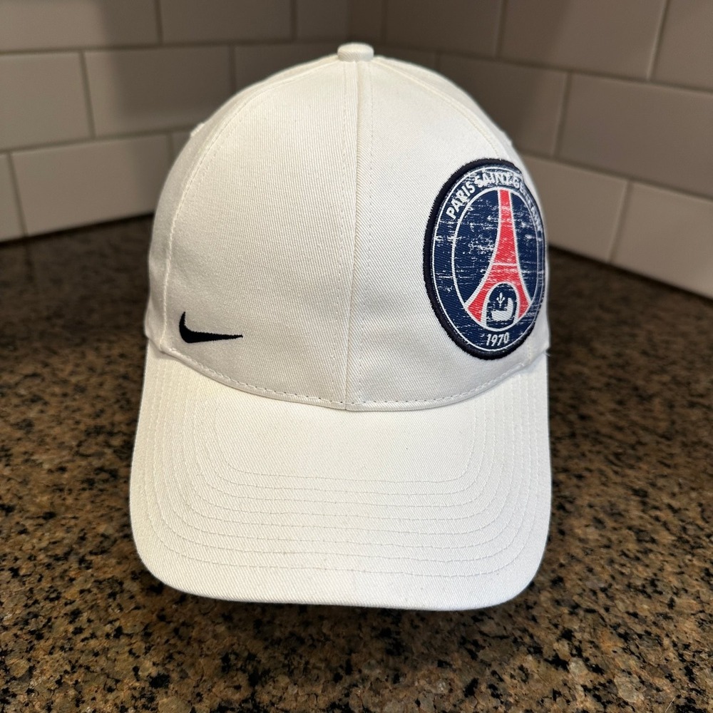 Paris Saint-Germain Nike Hat White PSG Soccer Adjustable Strap back Cap Adult